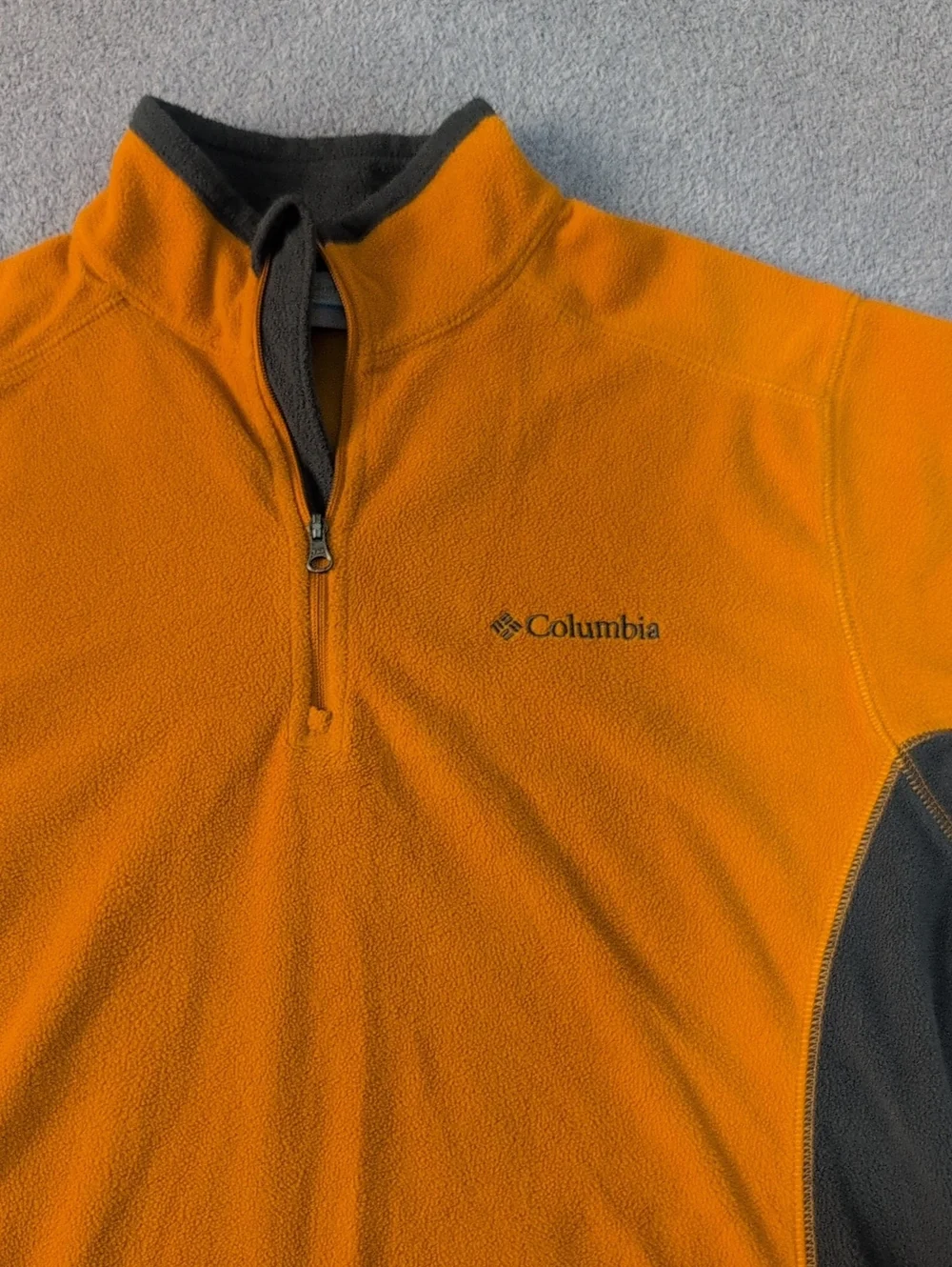 Columbia Orange and Gray Lightweight Half-Zip Fleece Jacket Size S